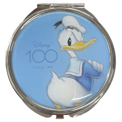 Japan Disney Pocket Zoom Compact Mirror - Donald Duck / 100th Anniversary