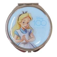 Japan Disney Pocket Zoom Compact Mirror - Alice in Wonderland / 100th Anniversary