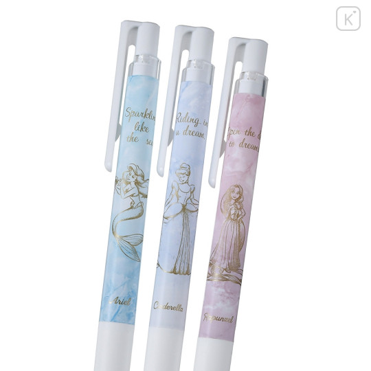 Japan Disney Store Juice Up Gel Pen 3pcs Set - Cinderella, Ariel, Rapunzel - 3