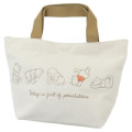 Japan Disney Mini Tote Bag Lunch Bag - Winnie The Pooh / Beige White - 1