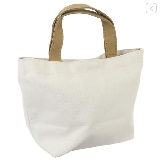 Japan Disney Mini Tote Bag Lunch Bag - Winnie The Pooh / Beige White - 2