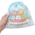 Japan San-X Drawstring Bag - Sumikko Gurashi / Strawberry Blue - 2