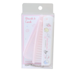 Japan Sanrio Folding Compact Comb & Brush - Characters / White
