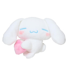 Japan Sanrio Plush Pouch & Plush Badge - Cinnamoroll