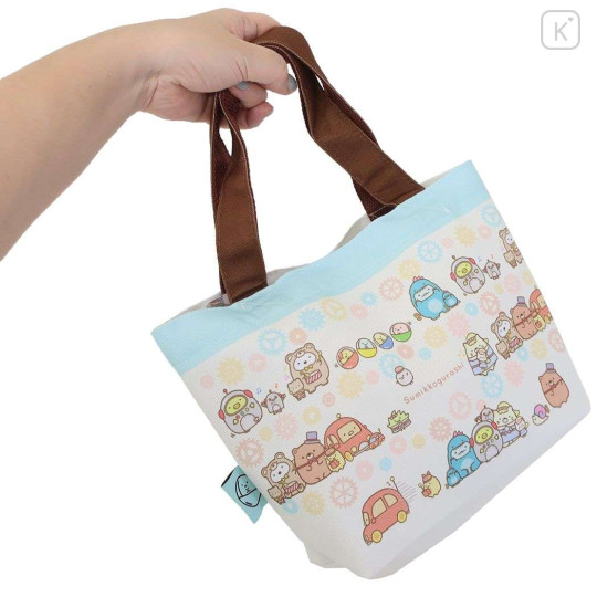 Japan San-X Mini Tote Bag / Lunch Bag - Sumikko Gurashi Movie The Mysterious Child of the Makeshift Factory Blue - 2