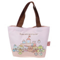 Japan San-X Mini Tote Bag / Lunch Bag - Sumikko Gurashi Movie The Mysterious Child of the Makeshift Factory Pink - 1