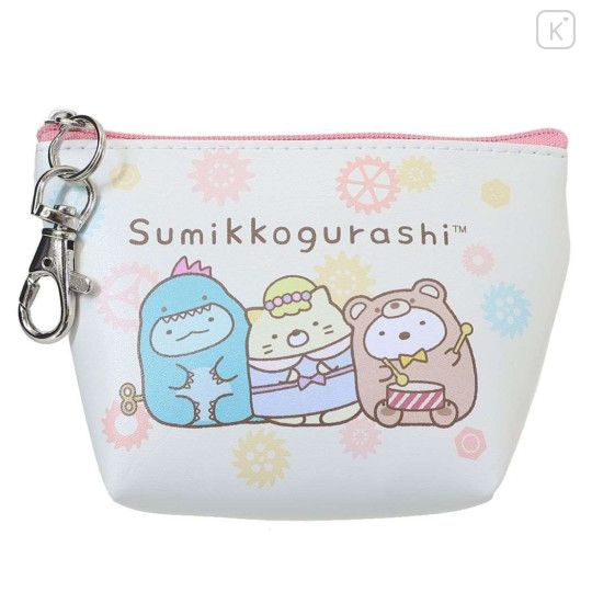 Japan San-X Triangular Mini Pouch - Sumikko Gurashi Movie The Mysterious Child of the Makeshift Factory / Beige - 1