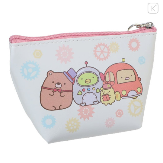 Japan San-X Triangular Mini Pouch - Sumikko Gurashi Movie The Mysterious Child of the Makeshift Factory / Beige - 2