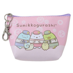 Japan San-X Triangular Mini Pouch - Sumikko Gurashi Movie Tsugihagi Factory / Pink