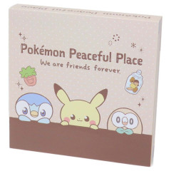 Japan Pokemon Square Memo - Pikachu & Piplup & Rowlet / Pokepeace