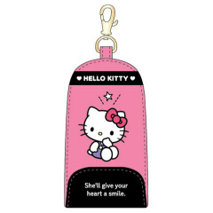 Japan Sanrio Key Case with Reel - Hello Kitty / Pink