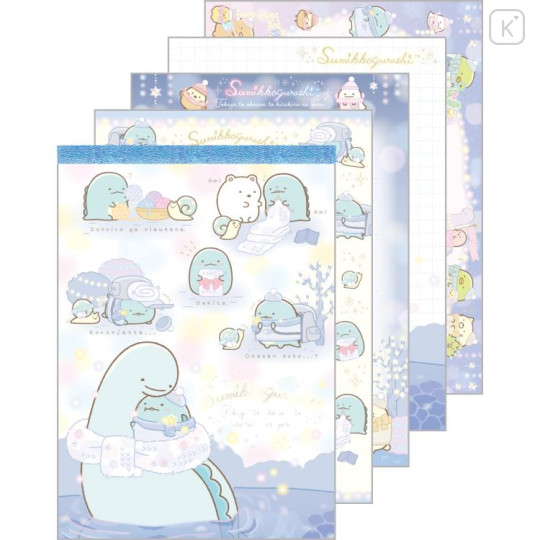 Japan San-X A6 Notepad - Sumikko Gurashi / A Sparkling Night with Tokage and its Mother B - 1