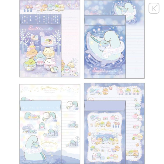Japan San-X Letter Writing Volume Set - Sumikko Gurashi / A Sparkling Night with Tokage and its Mother - 2