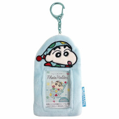 Japan Crayon Shin-chan Photo Holder Card Case Keychain - Fluffy Blue / Enjoy Idol