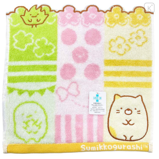 Japan San-X Jacquard Towel Handkerchief - Sumikko Gurashi / Neko & Zassou - 1