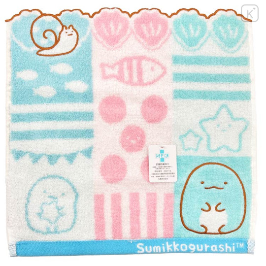 Japan San-X Jacquard Towel Handkerchief - Sumikko Gurashi / Tokage Lizard - 1