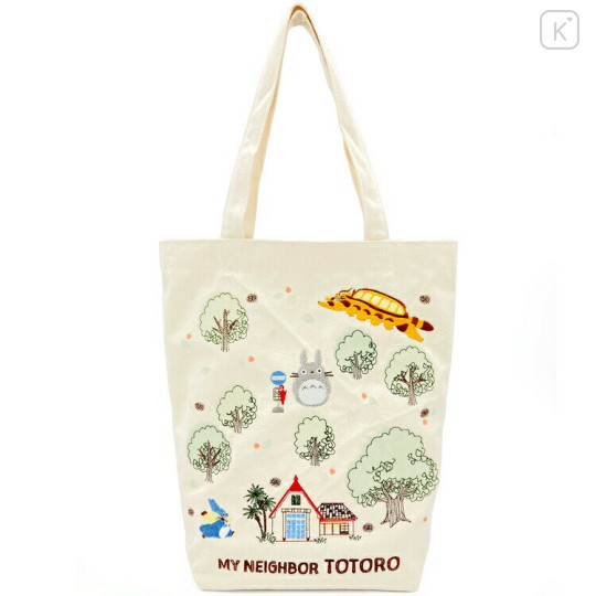 Japan Ghibli Embroidery Tote Bag - My Neighbor Totoro / Forest - 1