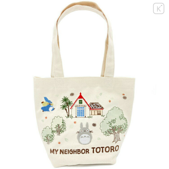 Japan Ghibli Embroidery Mini Tote Bag - My Neighbor Totoro / Forest - 1