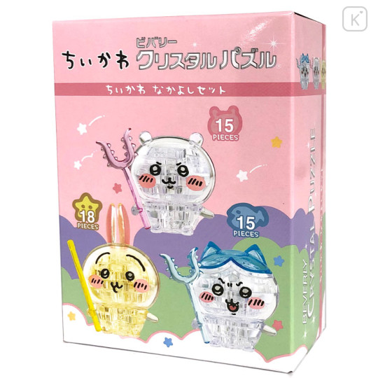 Japan Chiikawa 3D Crystal Puzzle Set of 3 - Hachiware & Bunny & Chiikawa - 1