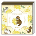 Japan Mofusand Square Memo - Fruit Cat / Lemon - 1