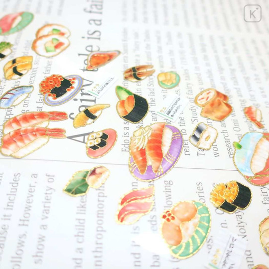 Japan Picture Book Sticker - Sushi - 2