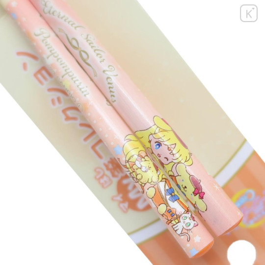 Japan Sanrio × Sailor Moon Cosmos 21cm Bamboo Chopsticks - Sailor Venus × Pompompurin - 2