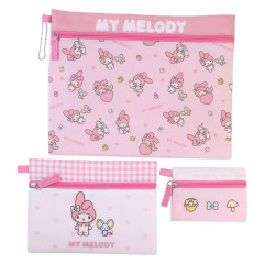 Japan Sanrio Flat Pouch Set - My Melody / Pink