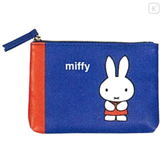 Japan Miffy Flat Pouch with Tissue Case - Red & Blue - 1