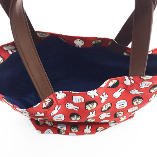 Japan Chibi Maruko-chan × Miffy Mini Tote Bag - Red - 3