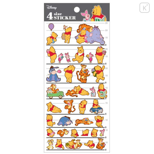 Japan Disney 4 Size Sticker - Winnie the Pooh / Friends - 1