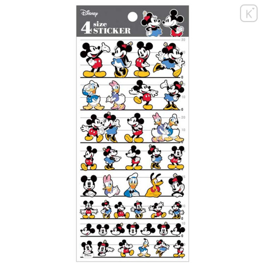 Japan Disney 4 Size Sticker - Mickey Mouse / Friends - 1