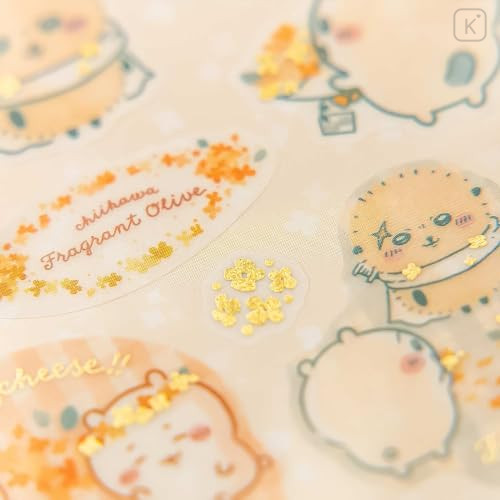 Japan Chiikawa Clear Seal Sticker - Friends / Orange - 4