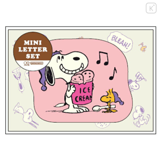 Japan Peanuts Die-cut Mini Letter Set - Snoopy / Ice Cream - 1