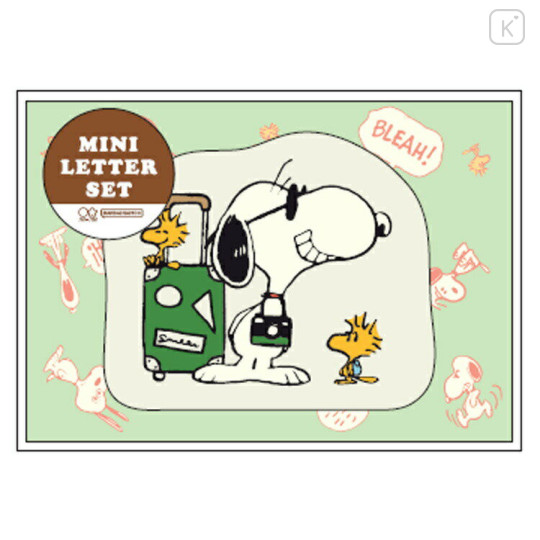 Japan Peanuts Die-cut Mini Letter Set - Snoopy / Travel - 1