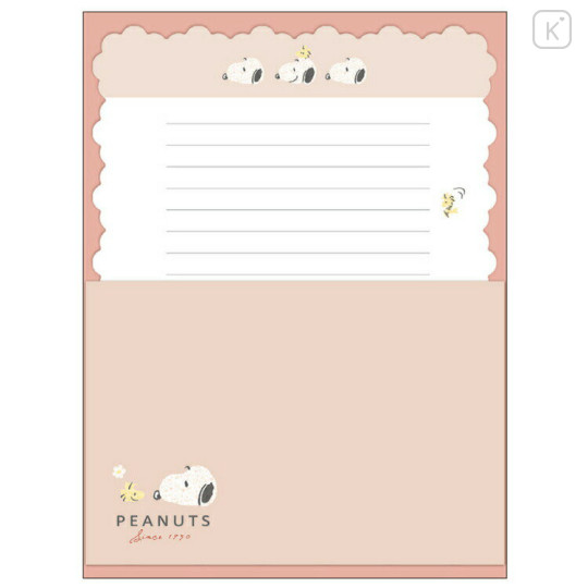Japan Peanuts Letter Envelope Set - Snoopy / Orange Red - 1