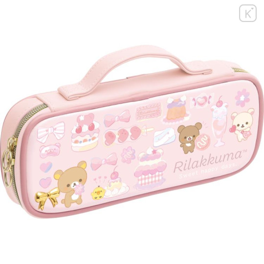 Japan San-X Mesh Pocket Pen Pouch - Rilakkuma / Sweet Happy Days - 1