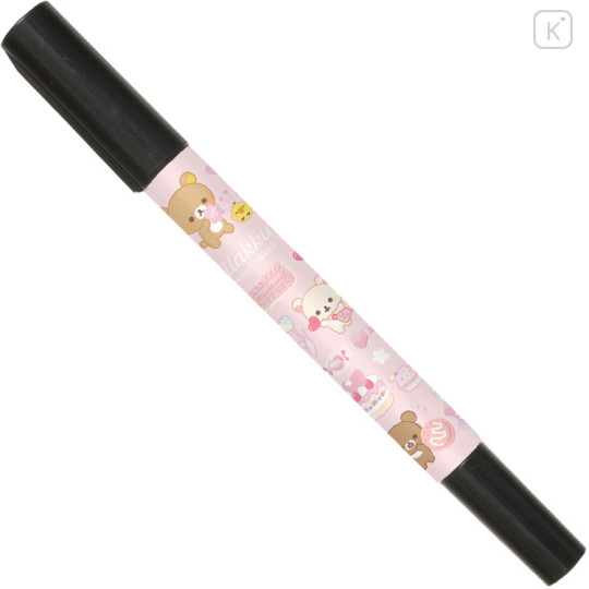 Japan San-X Oil-Based Twin Tip Marker Pen Fine & Bold - Rilakkuma / Sweet Happy Days - 1