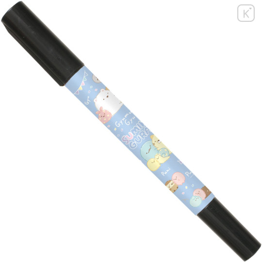 Japan San-X Oil-Based Twin Tip Marker Pen Fine & Bold - Sumikko Gurashi / Squeeze - 1