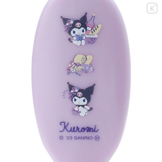 Japan Sanrio Hair Brush with Oil - Kuromi : Pastel - 4