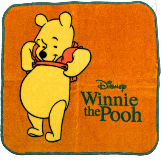 Japan Disney Petit Towel Handkerchief - Pooh / Orange - 1