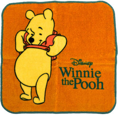 Japan Disney Petit Towel Handkerchief - Pooh / Orange
