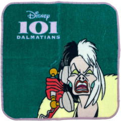 Japan Disney Petit Towel Handkerchief - 101 Dalmatians / Cruella