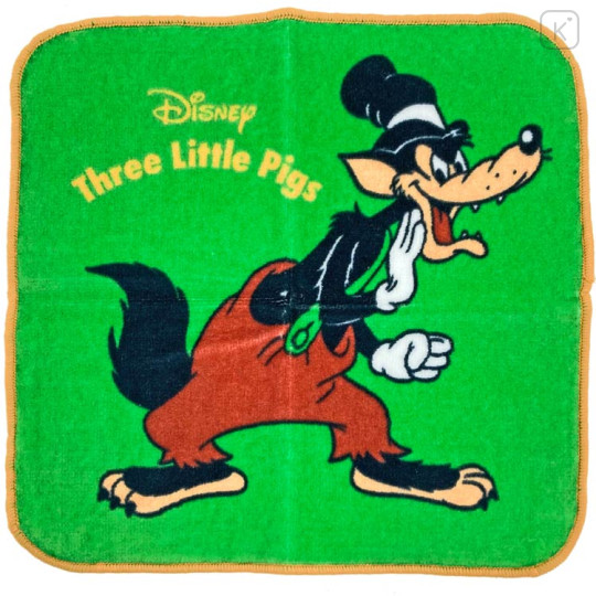 Japan Disney Petit Towel Handkerchief - The Three Little Pigs / Big Bad Wolf - 1