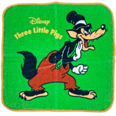 Japan Disney Petit Towel Handkerchief - The Three Little Pigs / Big Bad Wolf