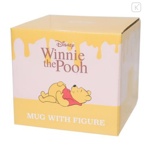 Japan Disney Mug with Nokkari Figure - Winnie The Pooh / Nap in Honey - 4