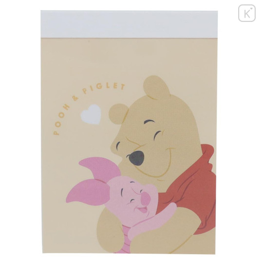 Japan Disney Mini Notepad - Pooh & Piglet / Hug Yellow - 1