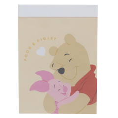 Japan Disney Mini Notepad - Pooh & Piglet / Hug Yellow