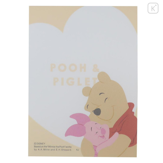 Japan Disney Mini Notepad - Pooh & Piglet / Hug Yellow - 2