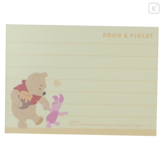 Japan Disney Mini Notepad - Pooh & Piglet / Hug Yellow - 3