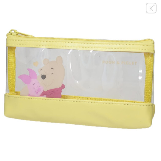 Japan Disney Clear Pen Case - Pooh & Piglet / Hug - 1